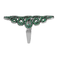Latelita Calligraphy Wave Cocktail Ring Emerald Green Silver -Cheap Gemiracle Store calligraphy wave cocktail ring emerald green silver 158533