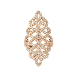 Latelita Calligraphy Wave Cocktail Ring White Cz Rosegold