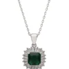 Latelita Camilla Pendant Necklace Silver Emerald