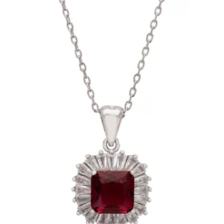 Latelita Camilla Pendant Necklace Silver Ruby