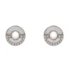 Latelita Circle & Pearl Stud Earrings Silver