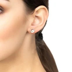 Latelita Circle & Pearl Stud Earrings Silver -Cheap Gemiracle Store circle pearl stud earrings silver 906053