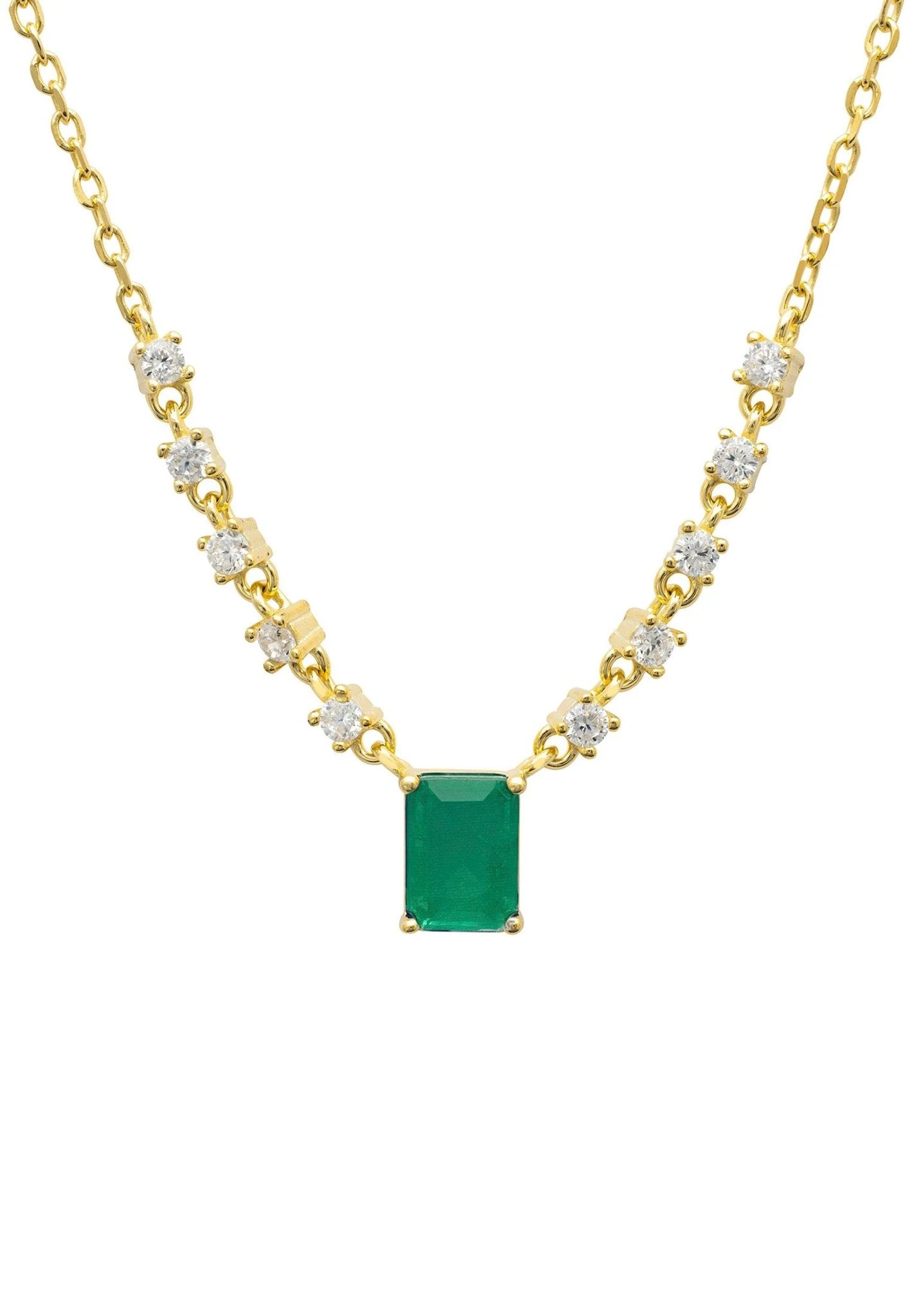 Latelita Claudia Gemstone Pendant Necklace Gold Colombian Emerald 1 Latelita Claudia Gemstone Pendant Necklace Gold Colombian Emerald