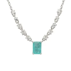Latelita Claudia Gemstone Pendant Necklace Silver Paraiba Tourmaline
