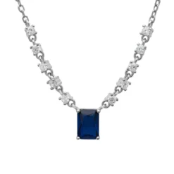 Latelita Claudia Gemstone Pendant Necklace Silver Sapphire