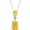 Latelita Constance Pendant Necklace Silver Lemon Topaz