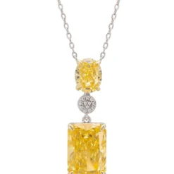 Latelita Constance Pendant Necklace Silver Lemon Topaz