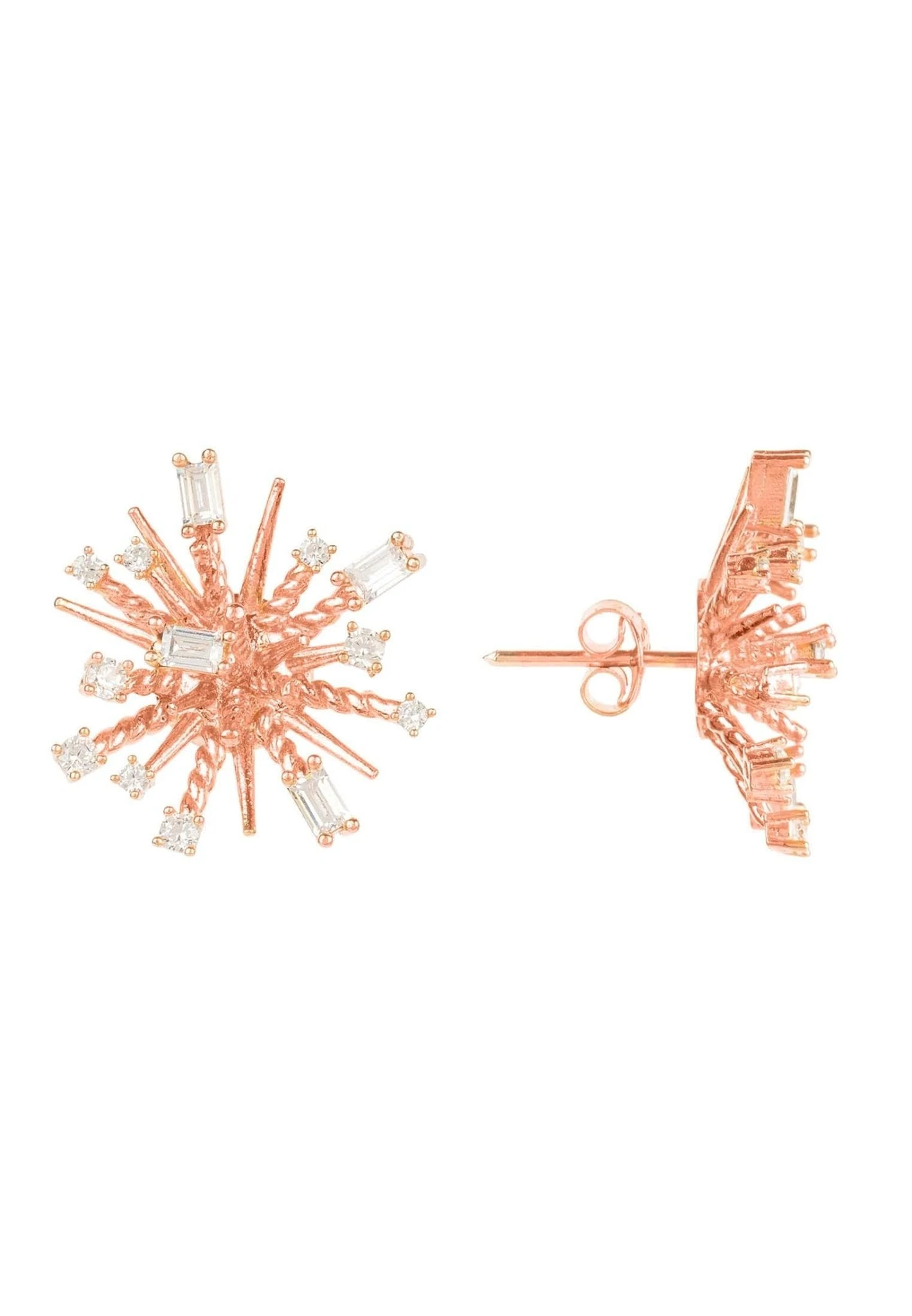 Latelita Cosmic Bang Baguette Cz Stud Earrings Rose Gold 3 Latelita Cosmic Bang Baguette Cz Stud Earrings Rose Gold - Image 3