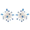 Latelita Cosmic Bang Baguette Cz Stud Earrings Sapphire Blue Cz Silver