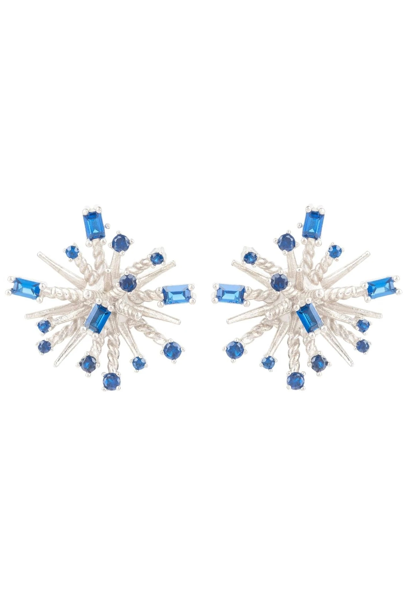 Latelita Cosmic Bang Baguette Cz Stud Earrings Sapphire Blue Cz Silver 1 Latelita Cosmic Bang Baguette Cz Stud Earrings Sapphire Blue Cz Silver