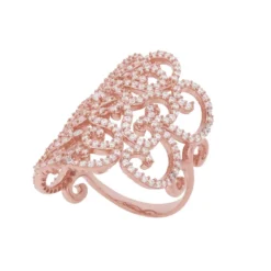 Latelita Countess Cocktail Ring Rosegold White
