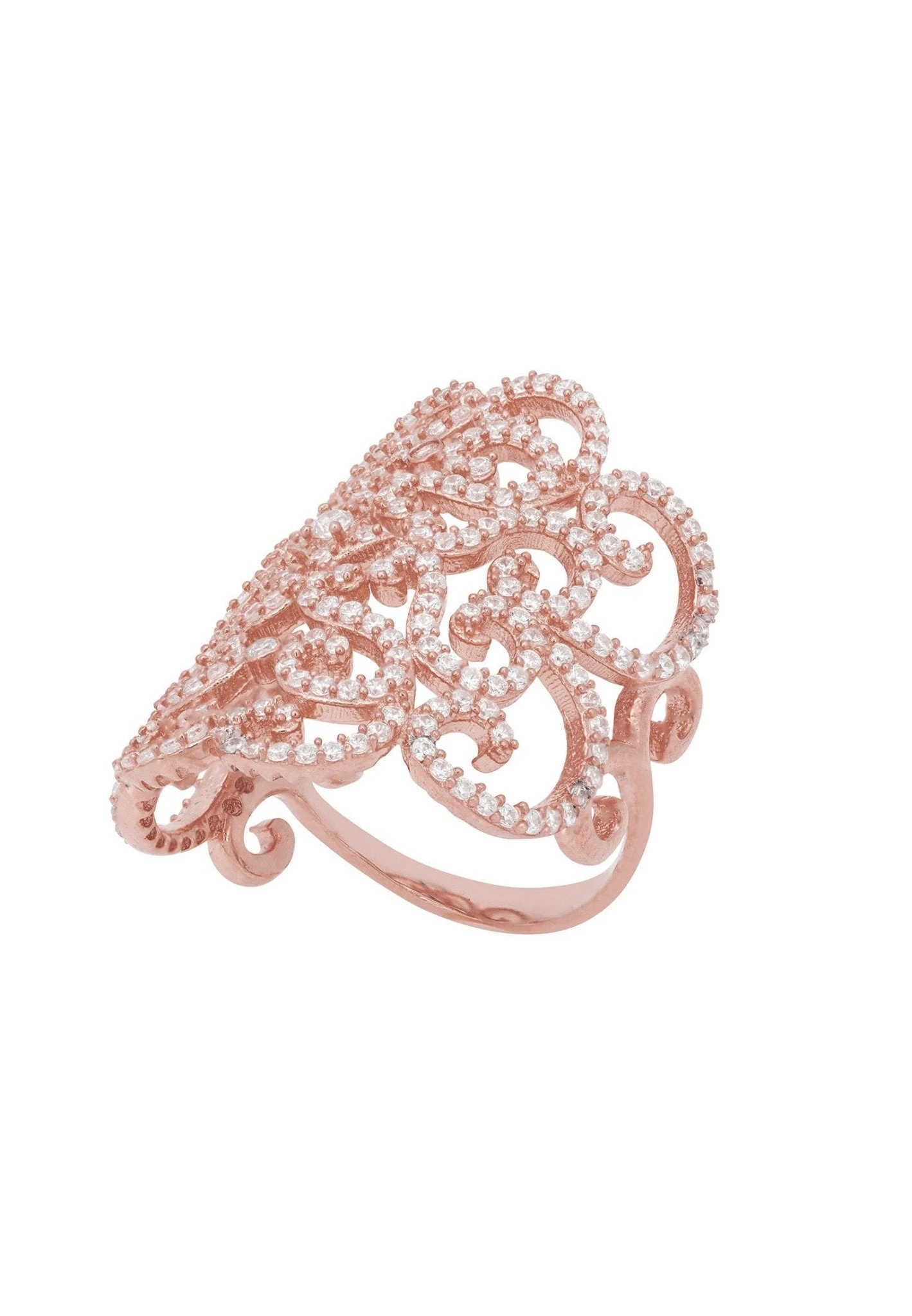 Latelita Countess Cocktail Ring Rosegold White 1 Latelita Countess Cocktail Ring Rosegold White