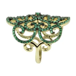 Latelita Countess Filigree Cocktail Ring Emerald Green Gold -Cheap Gemiracle Store countess filigree cocktail ring emerald green gold 730915