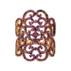 Latelita Countess Filigree Cocktail Ring Ruby Pink Gold