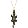 Latelita Crocodile Shaped Pendant Necklace Gold