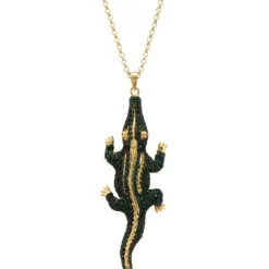 Latelita Crocodile Shaped Pendant Necklace Gold