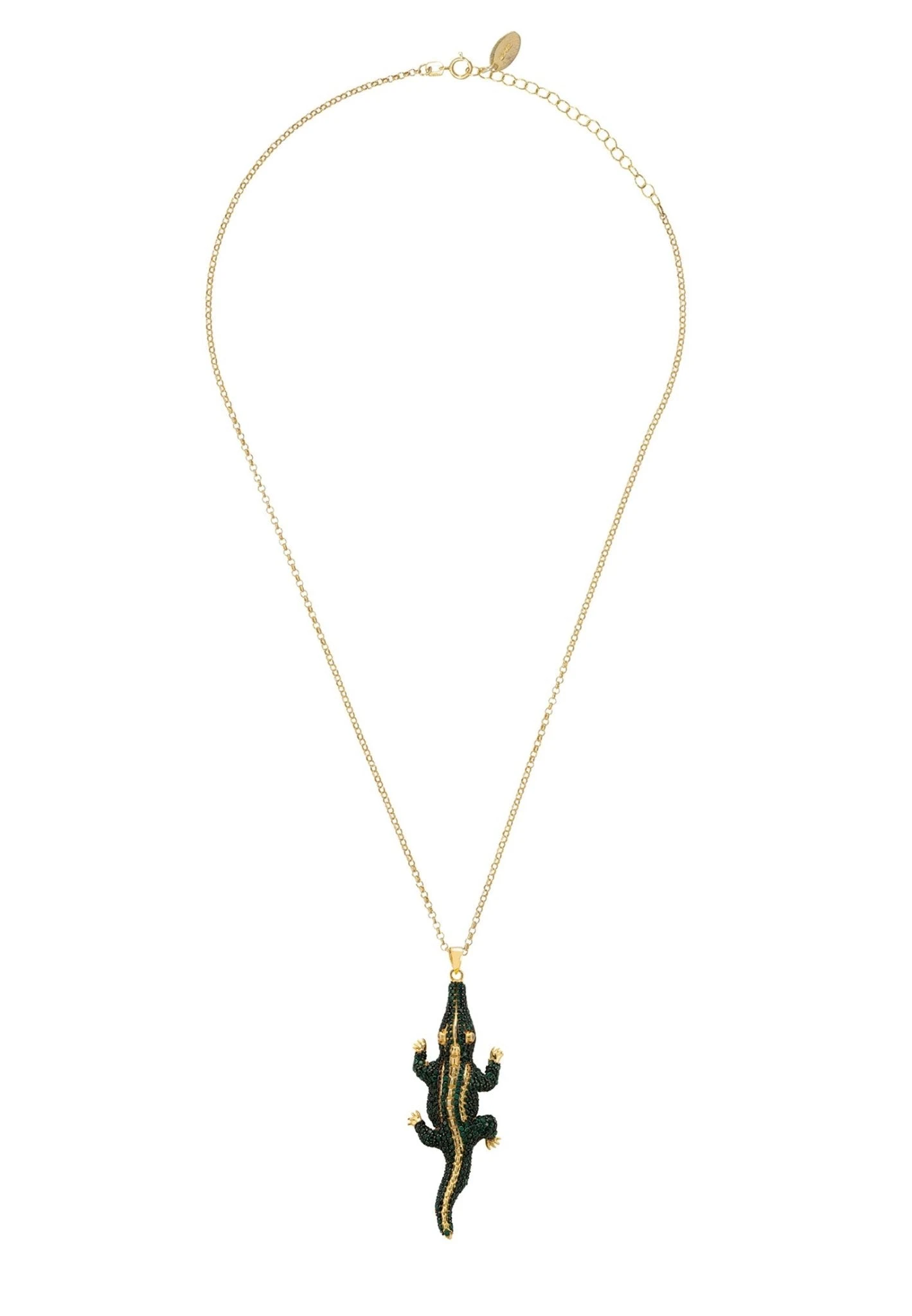 Latelita Crocodile Shaped Pendant Necklace Gold 3 Latelita Crocodile Shaped Pendant Necklace Gold - Image 3