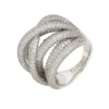 Latelita Crossover Multi-Strand Cocktail Ring Silver