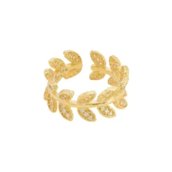 Latelita Curled Vine Leaf Adjustable Ring Gold -Cheap Gemiracle Store curled vine leaf adjustable ring gold 265852