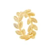 Latelita Curled Vine Leaf Adjustable Ring Gold
