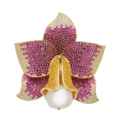 Latelita Daffodil With Pearl Cocktail Ring Gold Ruby CZ