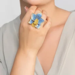 Latelita Daffodil With Pearls Cocktail Ring Gold Sapphire CZ 14 Latelita Daffodil With Pearls Cocktail Ring Gold Sapphire CZ -Cheap Gemiracle Store daffodil with pearls cocktail ring gold sapphire cz 705337