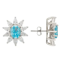 Latelita Daisy Gemstone Stud Earrings Blue Topaz Silver -Cheap Gemiracle Store daisy gemstone stud earrings blue topaz silver 547348