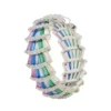 Latelita Deco Fantail Cocktail Ring Silver Rainbow