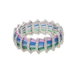 Latelita Deco Fantail Cocktail Ring Silver Rainbow -Cheap Gemiracle Store deco fantail cocktail ring silver rainbow 430595