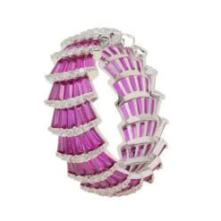 Latelita Deco Fantail Cocktail Ring Silver Ruby