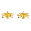Latelita Diamond Mini Bee Earrings Gold