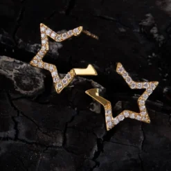 Latelita Diamond Open Star Earrings Gold 9 Latelita Diamond Open Star Earrings Gold -Cheap Gemiracle Store diamond open star earrings gold 840324