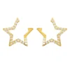 Latelita Diamond Open Star Earrings Gold