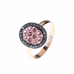 Latelita Diamond Pink Tourmaline Oval Ring