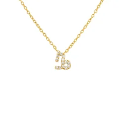 Latelita Diamond Zodiac Necklace Gold Capricorn