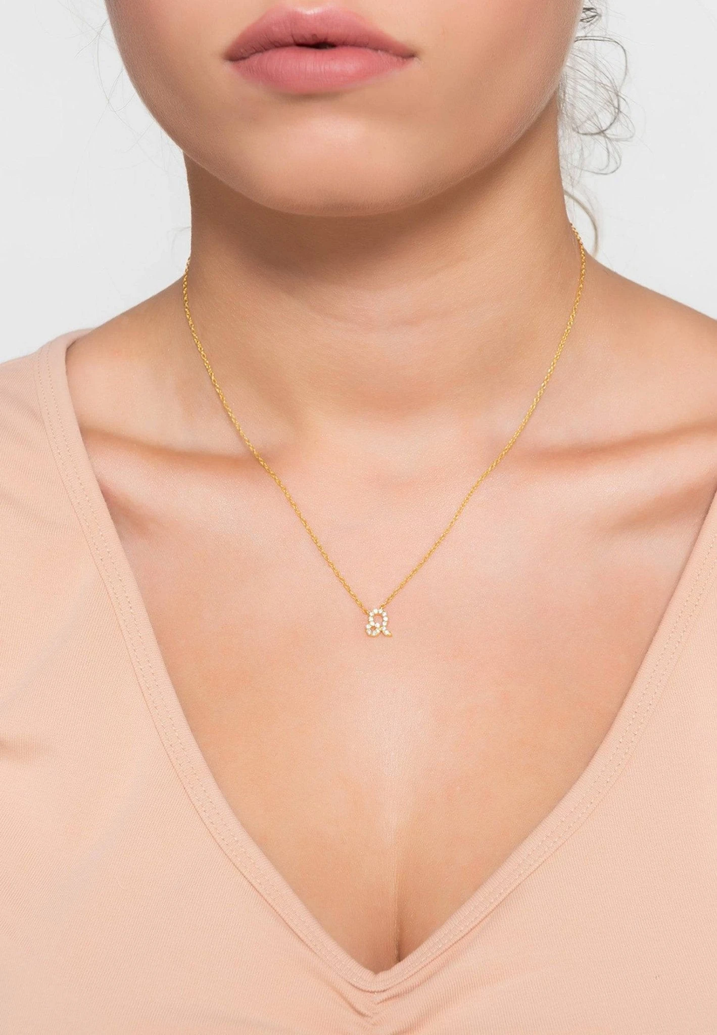 Latelita Diamond Zodiac Necklace Gold Leo 2 Latelita Diamond Zodiac Necklace Gold Leo - Image 2
