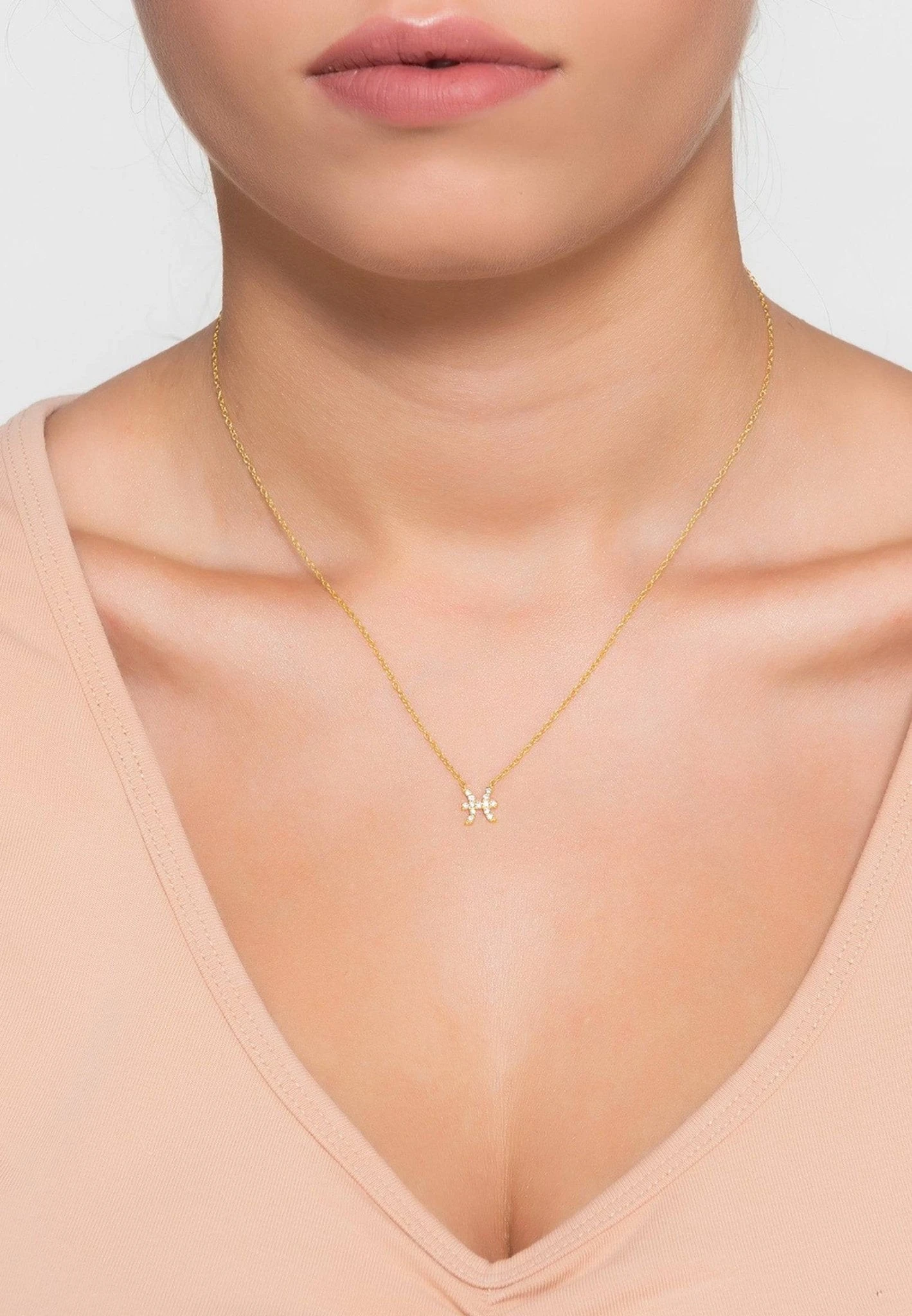 Latelita Diamond Zodiac Necklace Gold Pisces 2 Latelita Diamond Zodiac Necklace Gold Pisces - Image 2