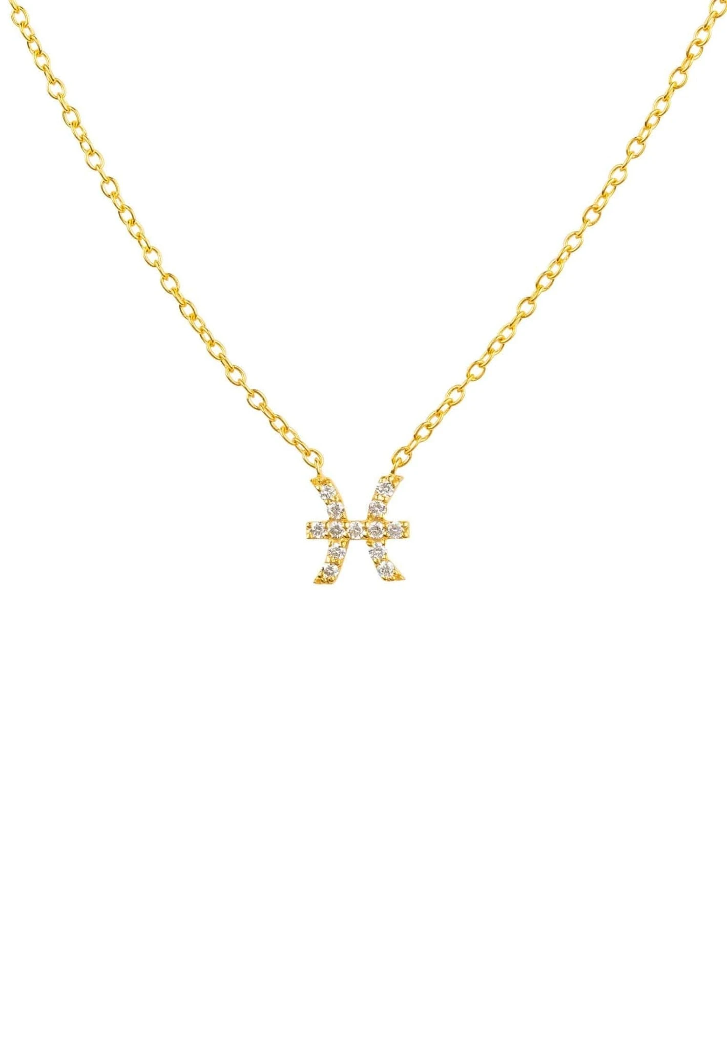 Latelita Diamond Zodiac Necklace Gold Pisces 1 Latelita Diamond Zodiac Necklace Gold Pisces
