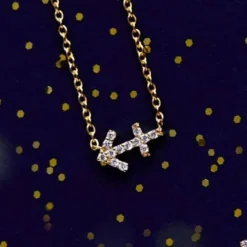 Latelita Diamond Zodiac Necklace Gold Sagittarius -Cheap Gemiracle Store diamond zodiac necklace gold sagittarius 170313