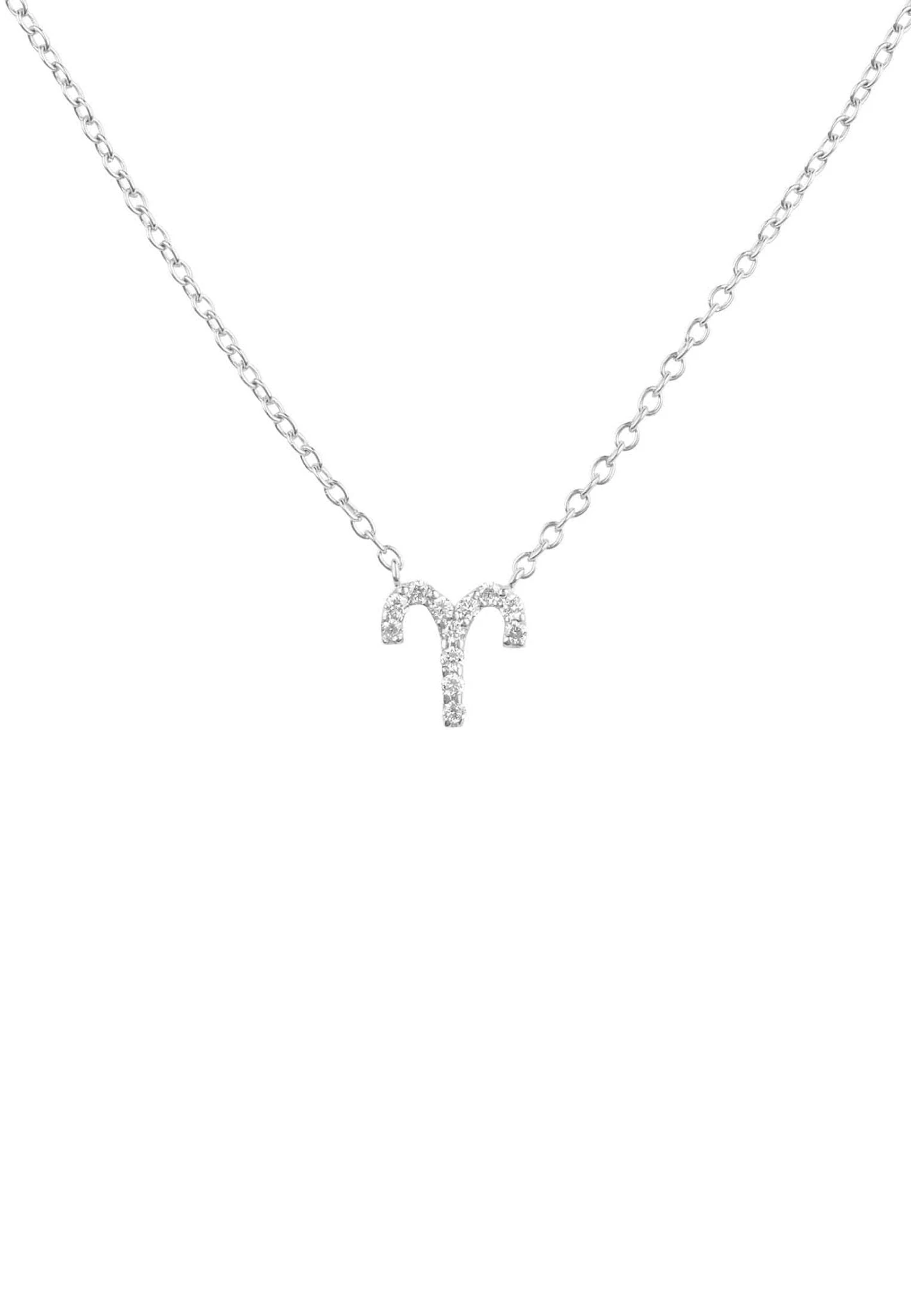 Latelita Diamond Zodiac Silver Necklace Aries
