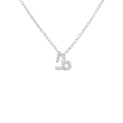 Latelita Diamond Zodiac Silver Necklace Capricorn