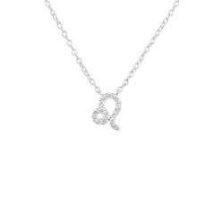 Latelita Diamond Zodiac Silver Necklace Leo