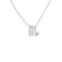 Latelita Diamond Zodiac Silver Necklace Scorpio