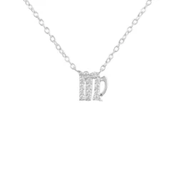 Latelita Diamond Zodiac Silver Necklace Virgo