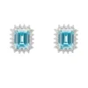 Latelita Elena Gemstone Stud Earrings Blue Topaz Silver