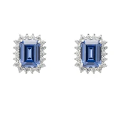 Latelita Elena Gemstone Stud Earrings Tanzanite Silver