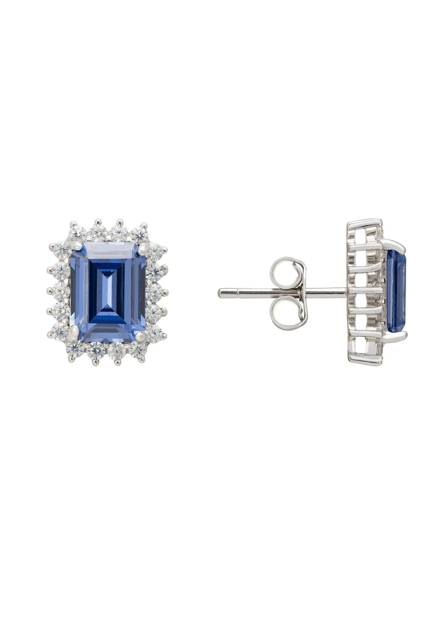 Latelita Elena Gemstone Stud Earrings Tanzanite Silver 3 Latelita Elena Gemstone Stud Earrings Tanzanite Silver - Image 3