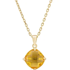 Latelita Empress Gemstone Necklace Gold Citrine
