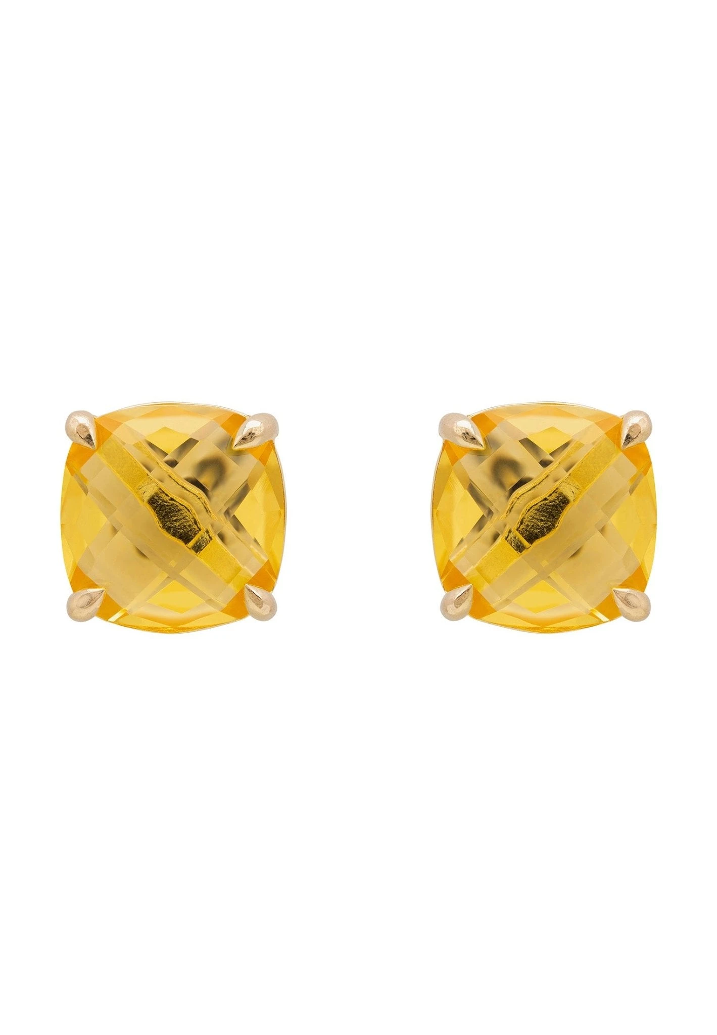 Latelita Empress Gemstone Stud Earrings Gold Citrine 1 Latelita Empress Gemstone Stud Earrings Gold Citrine
