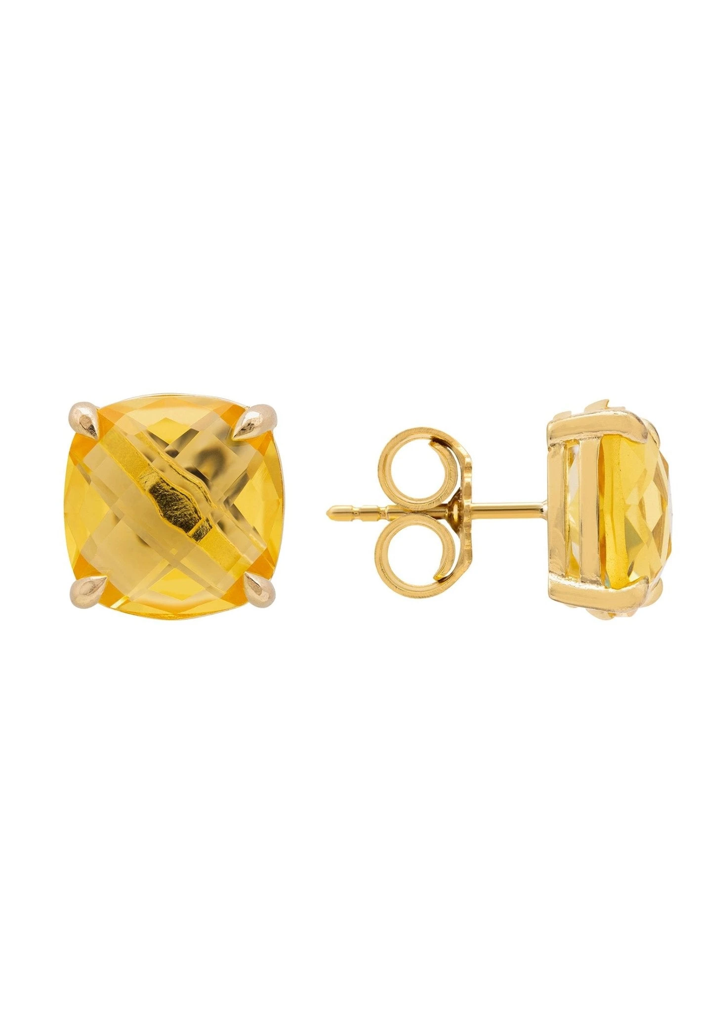 Latelita Empress Gemstone Stud Earrings Gold Citrine 3 Latelita Empress Gemstone Stud Earrings Gold Citrine - Image 3